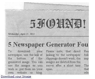 newspaper generator fake names name headlines generators fodey clipping create articles choose board